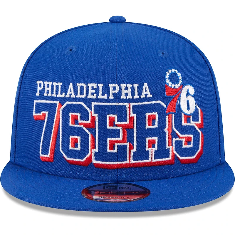 Casquette Snapback 9FIFTY Royal Philadelphia 76ers Gameday New Era pour homme