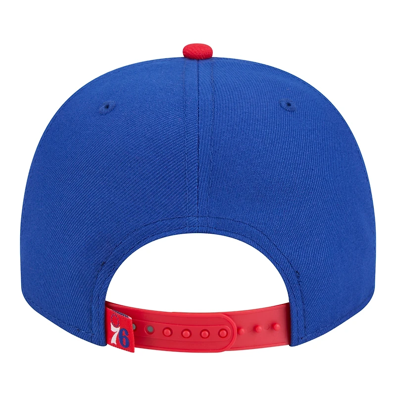 Casquette ajustable New Era Royal Philadelphia 76ers Injection Cartoon Logo A-Frame 9FIFTY pour homme
