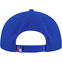 Casquette snapback surdimensionnée avec logo imprimé bouffant Royal Philadelphia 76ers New Era pour hommes