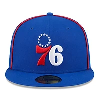 Casquette ajustée 59Fifty passepoilée et floquée Royal Philadelphia 76ers New Era pour homme