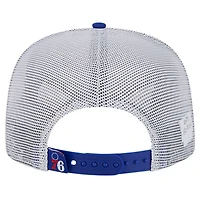 Casquette de camionneur Snapback 9FIFTY A-Frame Royal Philadelphia 76ers Puff Print Team Code New Era pour homme