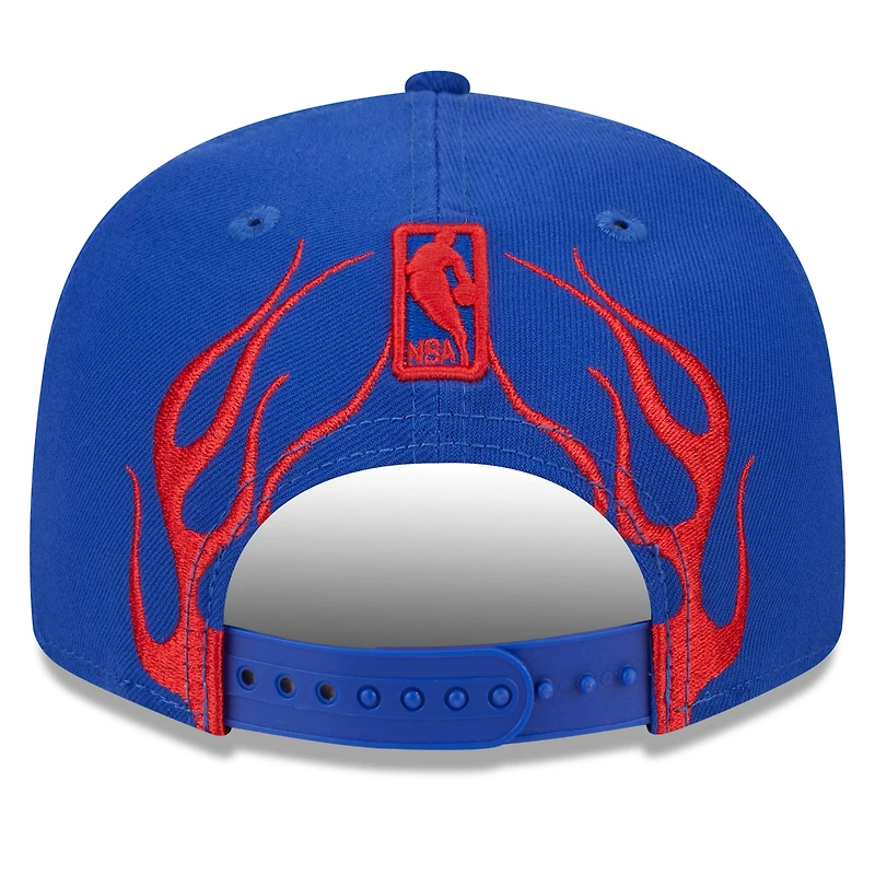 Men's New Era Royal Philadelphia 76ers  Rally Drive Flames 9FIFTY Snapback Hat