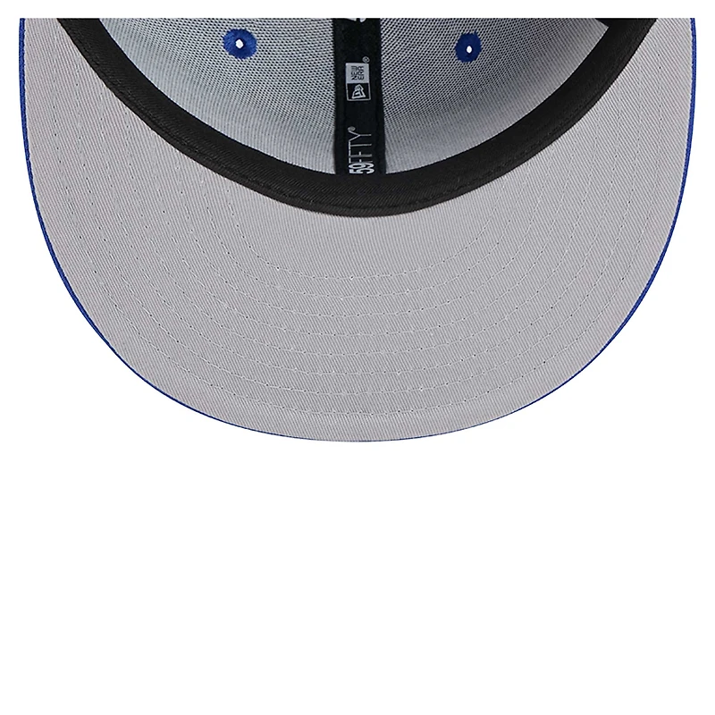 Casquette ajustée 59Fifty Sport Night Script New Era Royal Philadelphia 76ers pour homme