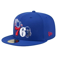 Casquette ajustée New Era Royal Philadelphia 76ers State Stitch 59FIFTY pour homme