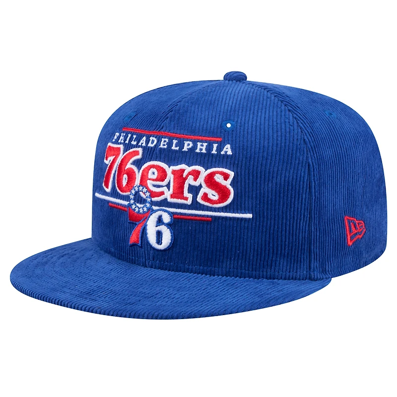 Casquette Snapback 9FIFTY en velours côtelé Philadelphia 76ers de New Era pour homme