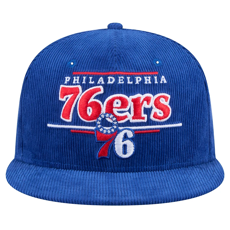 Casquette Snapback 9FIFTY en velours côtelé Philadelphia 76ers de New Era pour homme