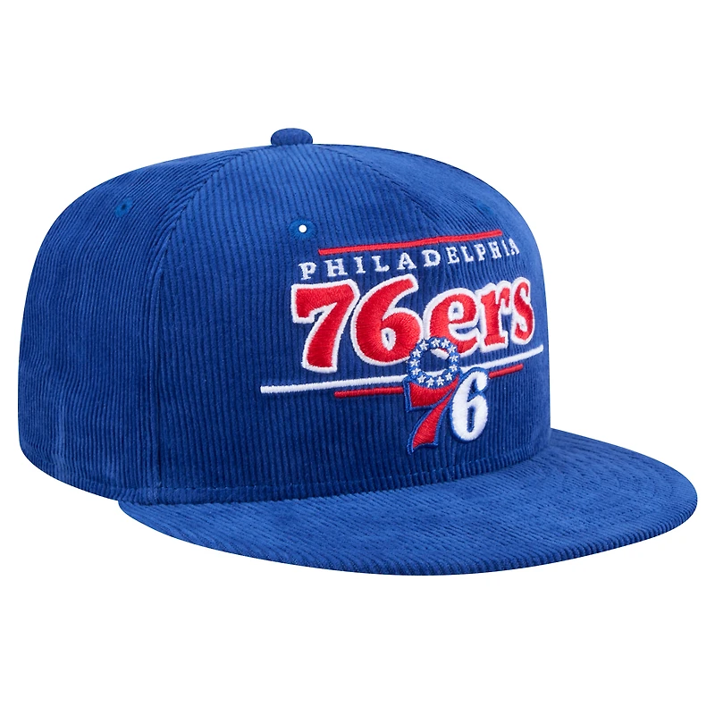 Casquette Snapback 9FIFTY en velours côtelé Philadelphia 76ers de New Era pour homme
