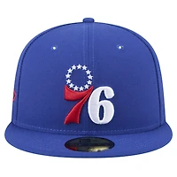 Casquette ajustée Philadelphia 76ers Throwback Pennant 59FIFTY pour homme New Era Royal