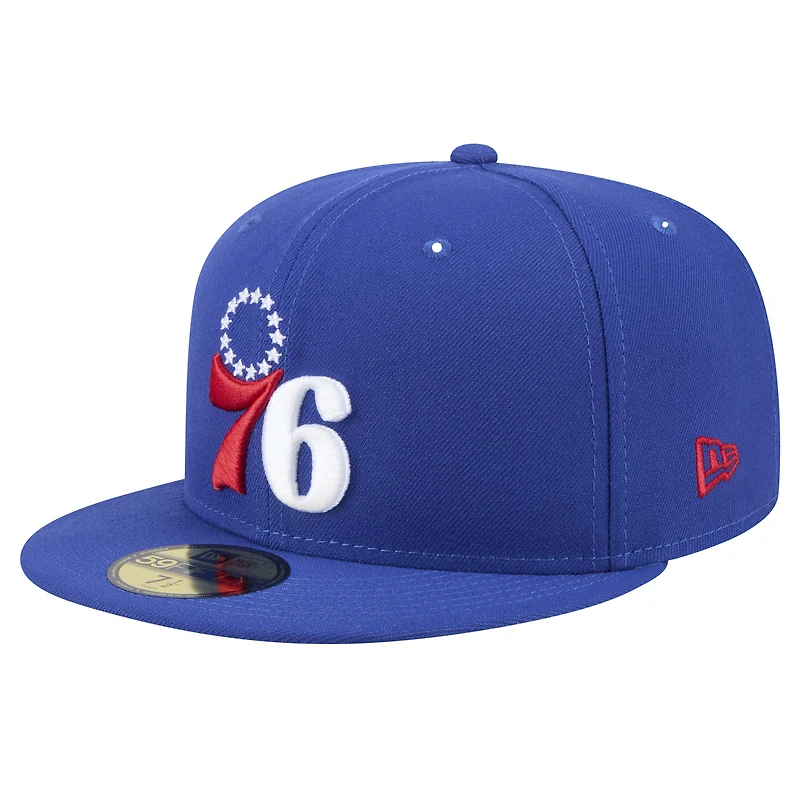 Casquette ajustée Philadelphia 76ers Throwback Pennant 59FIFTY pour homme New Era Royal