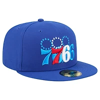 Casquette ajustée New Era Royal Philadelphia 76ers Tri-Hit 59Fifty pour homme