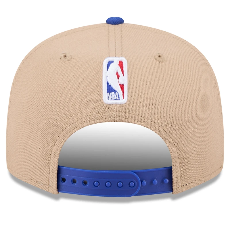 Men's New Era Tan/Royal Philadelphia 76ers 2024 NBA Draft 9FIFTY Snapback Hat