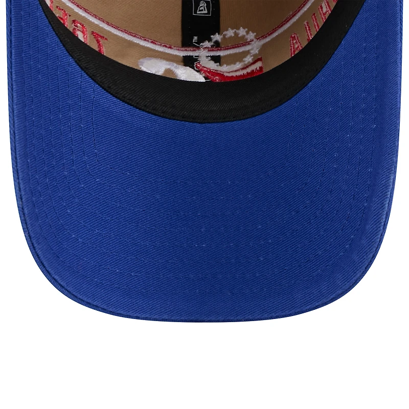 Casquette réglable New Era beige/Royal Philadelphia 76ers 2024 NBA Draft 9TWENTY pour hommes