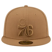 Men's New Era Tan Philadelphia 76ers 59FIFTY Fitted Hat