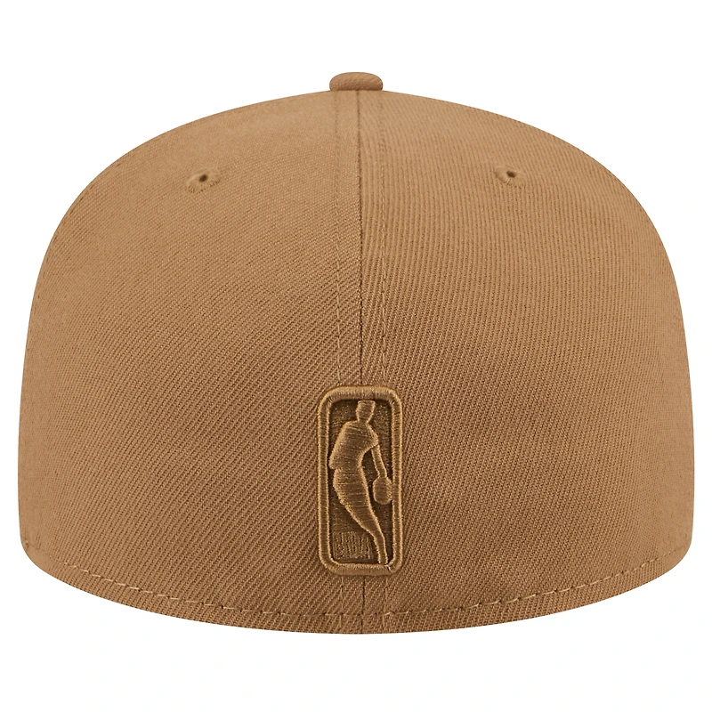 Men's New Era Tan Philadelphia 76ers 59FIFTY Fitted Hat