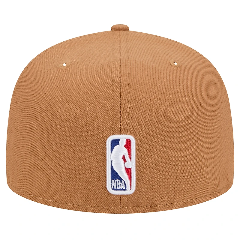 Men's New Era Tan Philadelphia 76ers Color Pack 59FIFTY Fitted Hat