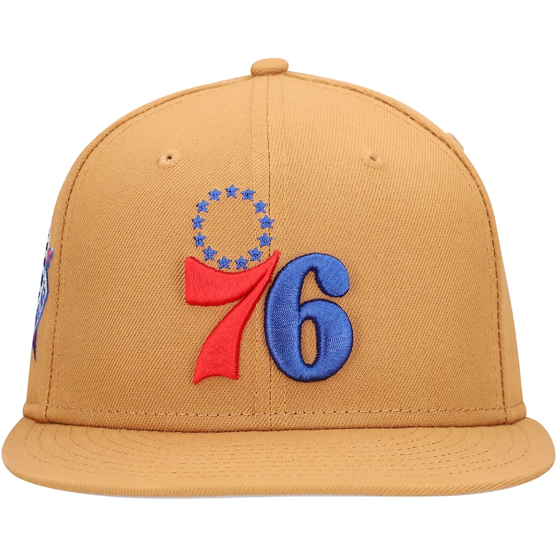 Men's New Era Tan Philadelphia 76ers Color Pack 9FIFTY Snapback Hat
