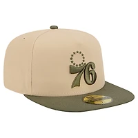 Men's New Era  Tan Philadelphia 76ers Color Pack Two-Tone 59FIFTY A-Frame Fitted Hat