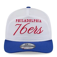 Casquette ajustable New Era 19TWENTY en nylon blanc/bleu roi pour homme, édition 2025 de la NBA Draft des Philadelphia 76ers