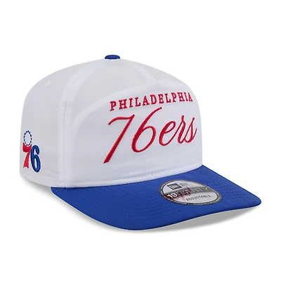 Casquette ajustable New Era 19TWENTY en nylon blanc/bleu roi pour homme, édition 2025 de la NBA Draft des Philadelphia 76ers