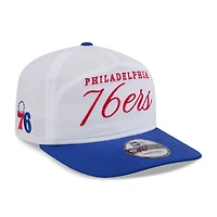 Casquette ajustable New Era 19TWENTY en nylon blanc/bleu roi pour homme, édition 2025 de la NBA Draft des Philadelphia 76ers
