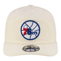 Men's New Era  White Philadelphia 76ers 19TWENTY 80s Chrome Corduroy Adjustable Hat