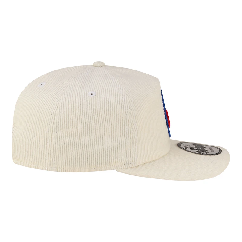 Casquette ajustable New Era blanche Philadelphia 76ers 19TWENTY années 80 en velours côtelé chromé