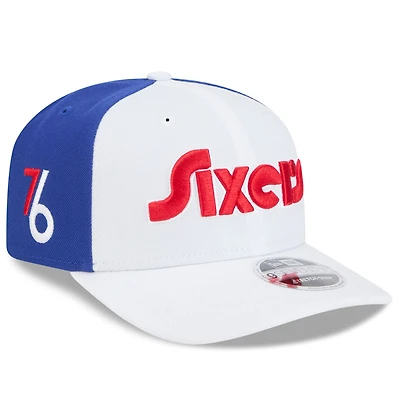 Men's New Era  White Philadelphia 76ers 2024/25 City Edition 9SEVENTY Stretch-Snap Hat