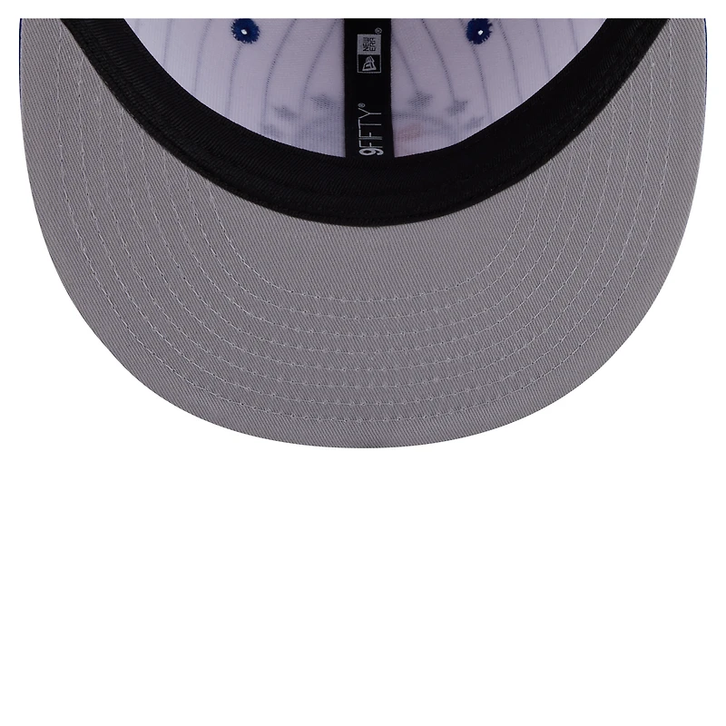 Casquette snapback New Era blanche à rayures fines 9FIFTY Philadelphia 76ers pour homme