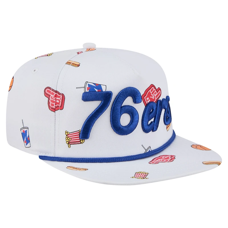 Men's New Era White Philadelphia 76ers Team Cheer Rope 19TWENTY Adjustable Hat