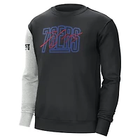 Sweat à capuche pour homme Nike Philadelphia 76ers Courtside Versus Force & Flight noir/gris chiné