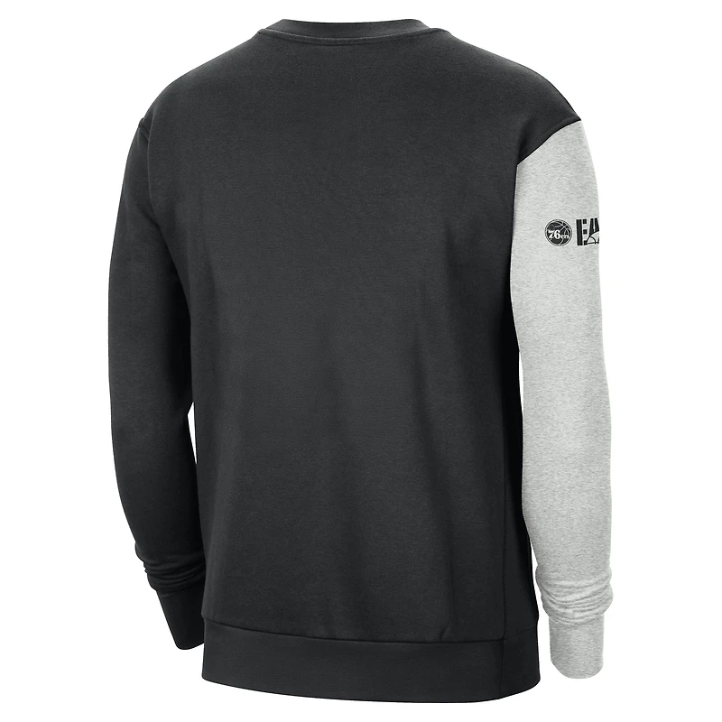 Sweat à capuche pour homme Nike Philadelphia 76ers Courtside Versus Force & Flight noir/gris chiné
