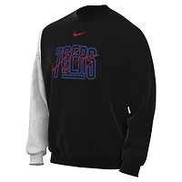 Men's Nike Black/Heather Gray Philadelphia 76ers Courtside Versus Force & Flight Pullover Sweatshirt