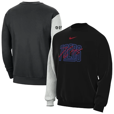 Sweat à capuche pour homme Nike Philadelphia 76ers Courtside Versus Force & Flight noir/gris chiné