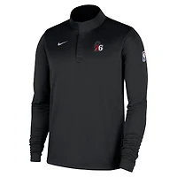 Men's Nike Black Philadelphia 76ers 2025/26 Authentic Coaches Quarter-Zip Dri-Fit Top