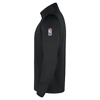 Haut Nike noir authentique des Philadelphia 76ers 2025/26 pour homme, coupe-vent et zippé Dri-Fit