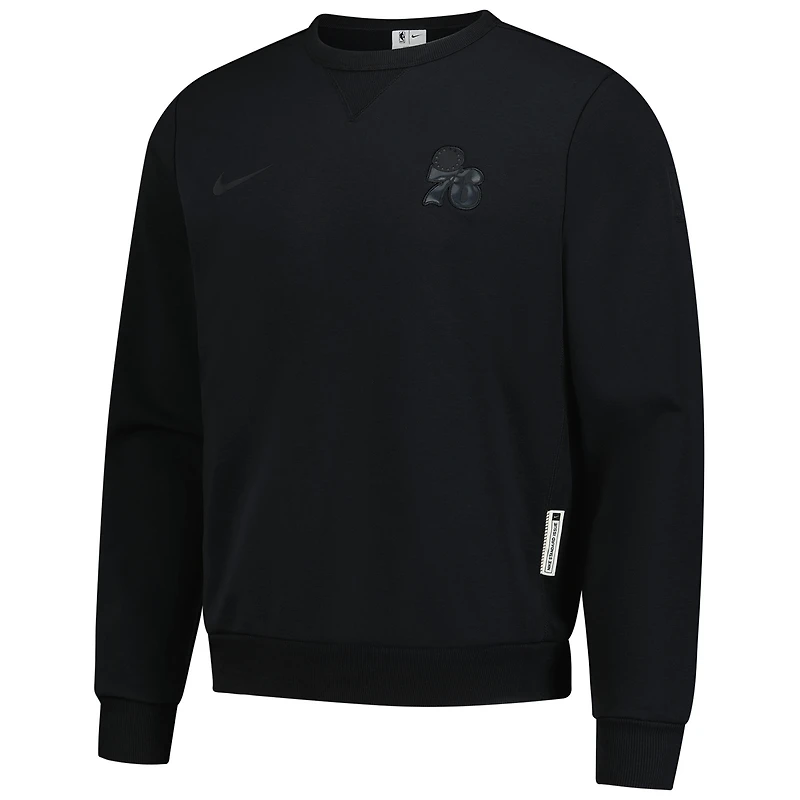Sweat-shirt Nike noir authentique Philadelphia 76ers pour homme