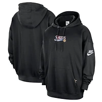 Sweat à capuche en molleton épais Nike noir Philadelphia 76ers Classic Edition Hardwood Classics Premium Club pour homme