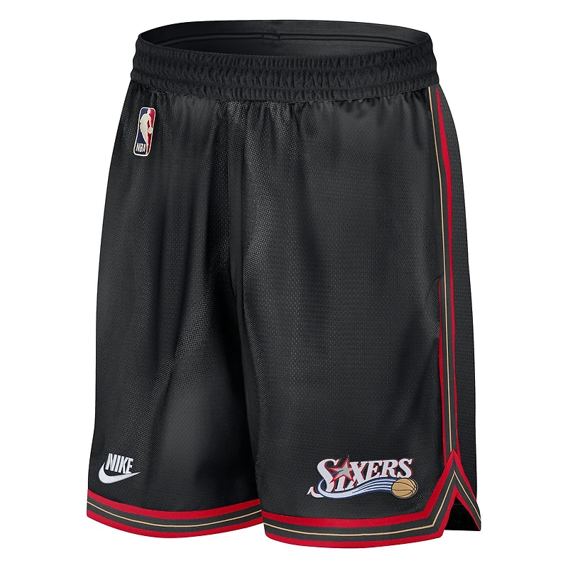 Men's Nike Black Philadelphia 76ers Classic Edition Hardwood Classics Premium DNA Shorts