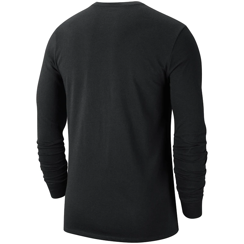 T-shirt à manches longues Nike Philadelphia 76ers Courtside Chrome pour homme, noir