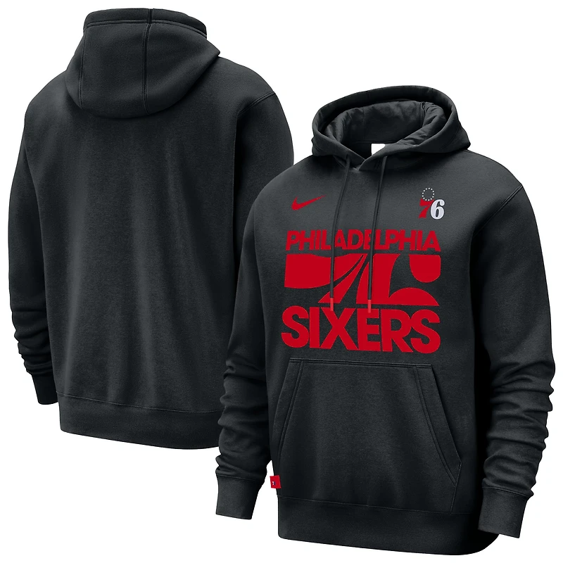 Sweat à capuche Nike noir Philadelphia 76ers Courtside Club pour homme