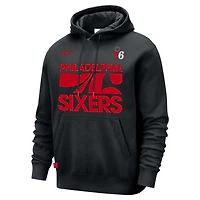 Men's Nike Black Philadelphia 76ers Courtside Club Pullover Hoodie