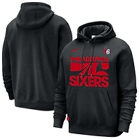 Men's Nike Black Philadelphia 76ers Courtside Club Pullover Hoodie