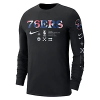 T-shirt à manches longues Nike Philadelphia 76ers Essential Air Traffic Control pour homme, noir