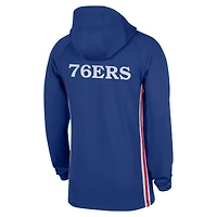 Veste à capuche Nike Philadelphia 76ers Authentic On Court Zone Quarter-Zip Dri-FIT bleue pour homme