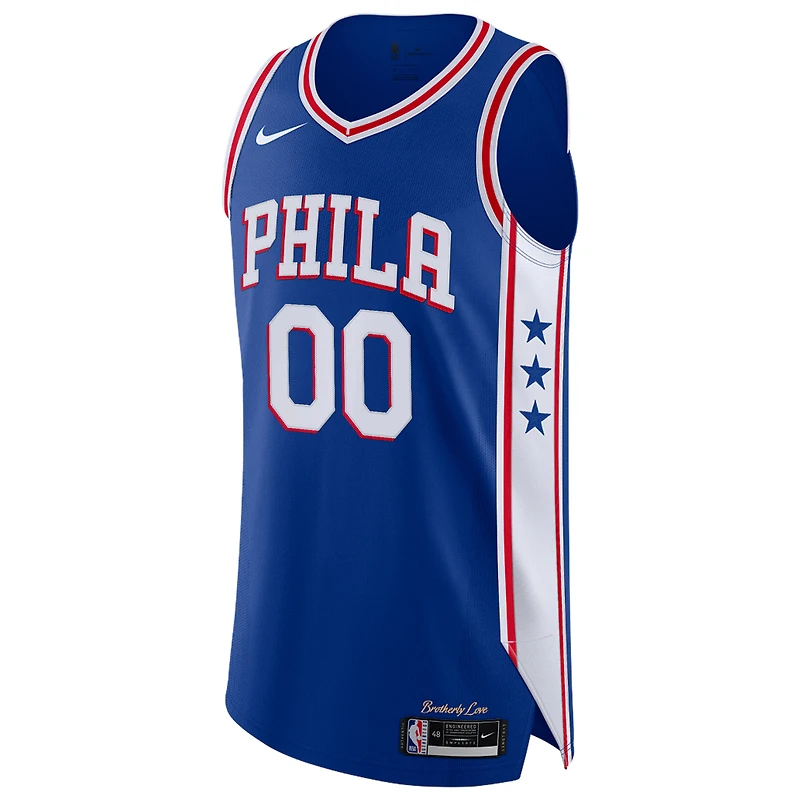Nike Philadelphia 76ers bleu pour homme - Maillot authentique personnalisé Édition Icon