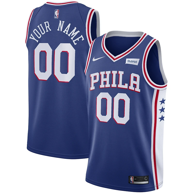 Men's Nike Blue Philadelphia 76ers - Swingman Custom Jersey Icon Edition