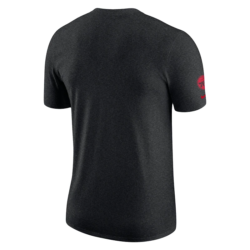 T-shirt Nike Philadelphia 76ers Courtside Versus Flight Max90 pour homme, noir chiné