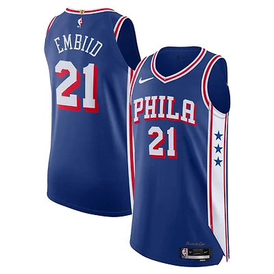 Maillot authentique Nike Joel Embiid Royal Philadelphia 76ers pour homme - Édition Icon