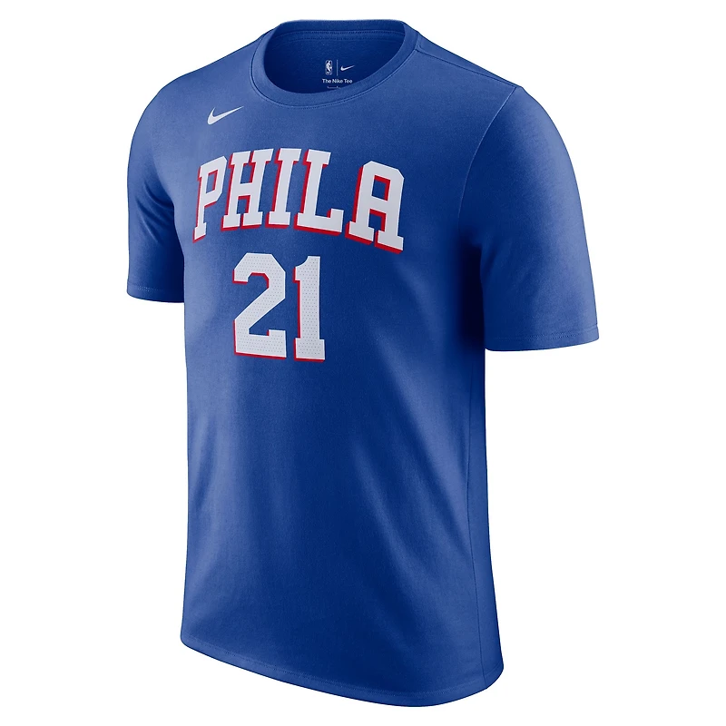 T-shirt avec nom et numéro Nike Joel Embiid Royal Philadelphia 76ers Icon 2022/23 pour Homme
