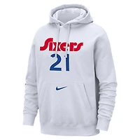 Men's Nike Joel Embiid White Philadelphia 76ers 2024/25 City Edition Name & Number Pullover Hoodie